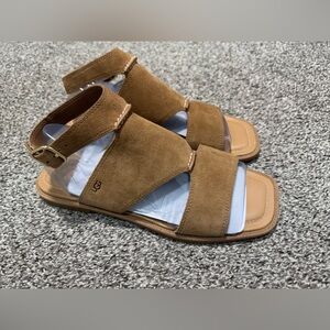 UGG Delray Ankle Strap Women’s Sandals - Mustard Suede, Size 11 US [1167453]